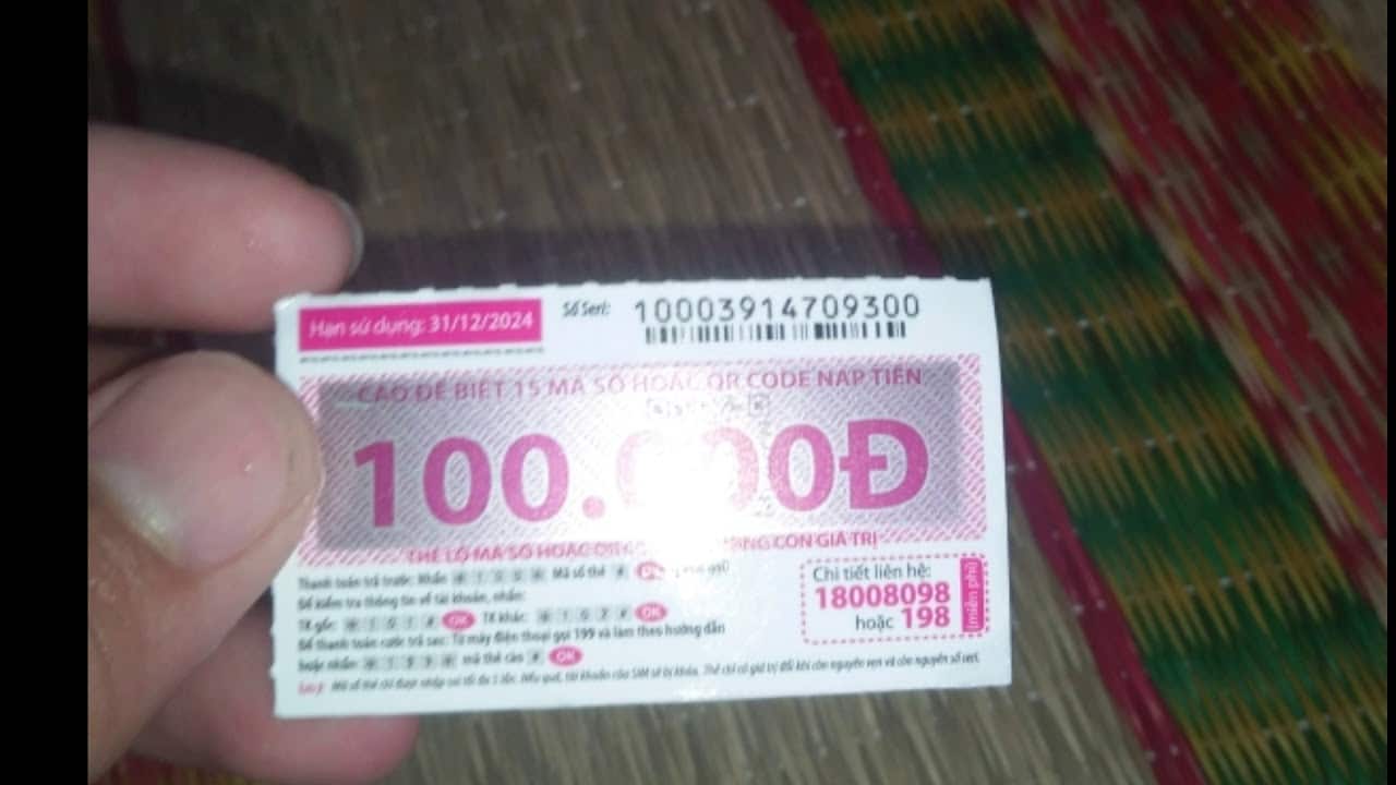 Ảnh Card Viettel 100k mới