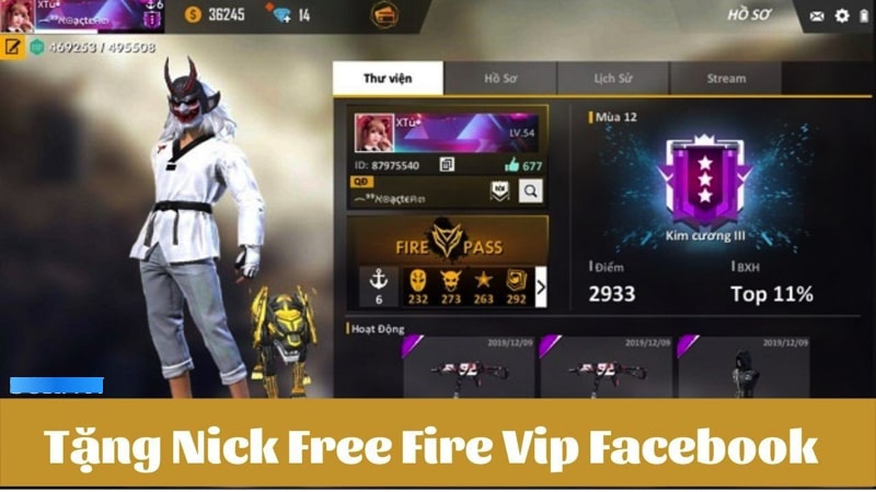 nhận nick free fire miễn phí facebook